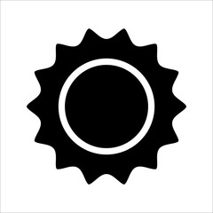 This circle starburst icon symbol is in simple style and on white background.