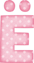 Uppercase Letter Ë Polka Dot alphabet in pink tone