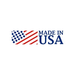 Made in USA label. Product manufactured in the United States of America icon