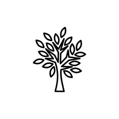 Black and white template tree line icon