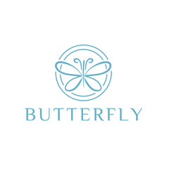Abstract butterfly monoline logo
