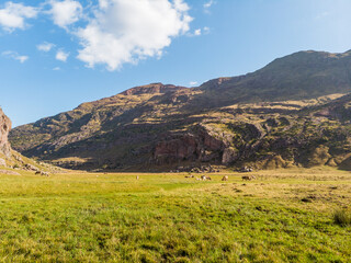 view of Aguas Tuertas in Pyrenees, Huesca, Spain