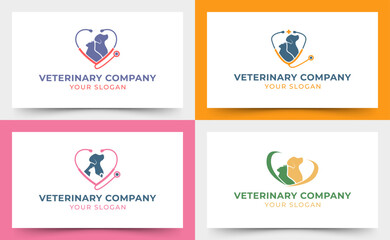 Cat dog veterinary logo