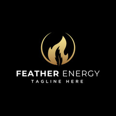 Feather flame light logo