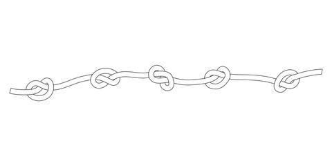 Vector image of a rope with knots.