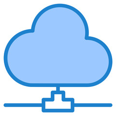 Cloud share blue style icon