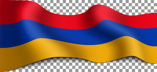 Long flag of Armenia on a transparent background.