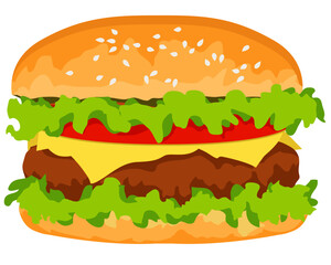ハンバーガーのイラスト素材　ベクター