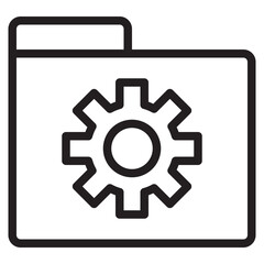 Folder setting outline style icon
