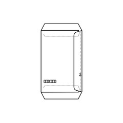 日本の小さな手紙（封筒）の裏面の線画