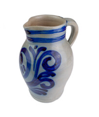 Apfelwein Bembel, Tonkrug aus Hessen freigestellt, transparenter Hintergrund