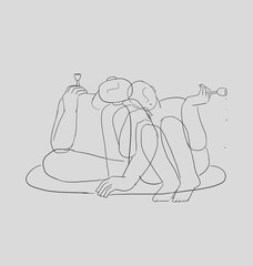 drunk in love minimalist line drawing