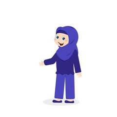 Fototapeta premium Happy Muslim girl on a white background