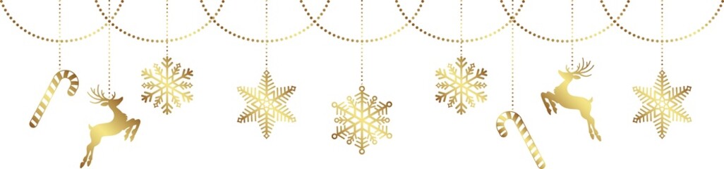 Merry Christmas and happy new year celebration gold hanging star, ball png file for decoration