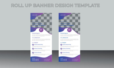  Corporate and Modern Business Roll-Up Banner Template Creative Design or vector for print.