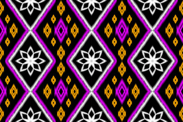 Beautiful embroidery.geometric ethnic ikat oriental pattern traditional .Aztec style,abstract,vector,illustration.design for texture,fabric,clothing,wrapping,fashion,carpet,print.