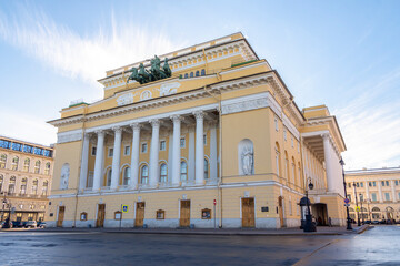 Fototapeta na wymiar Saint Petersburg, Russia - october 2022: Alexandrinsky theater in Petersburg