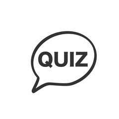 Quiz logo icon symbol, cartoon yellow bubble speech