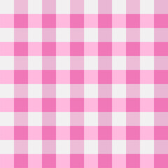 Gingham plaid pink pastel seamless pattern on a white background