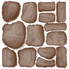 Square pattern abstract water color painted element design