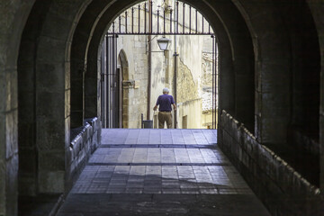 Fototapeta premium Passage with old man