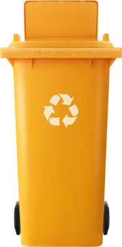 Yellow Recycle Bin Png File With Recycle Symbol