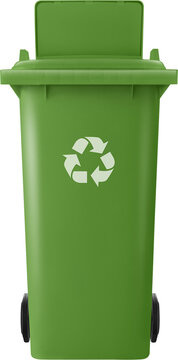 green recycle bin png file with recycle symbol