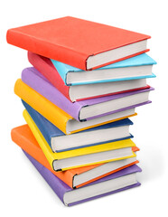 Stack of books isolated on  background.