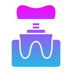 Dental Crown Glyph Gradient Icon