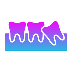 Wisdom Tooth Glyph Gradient Icon