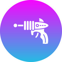 Space Gun Gradient Circle Glyph Inverted Icon