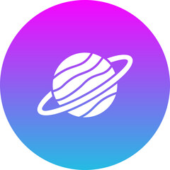 Saturn Gradient Circle Glyph Inverted Icon