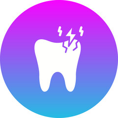 Toothache Gradient Circle Glyph Inverted Icon