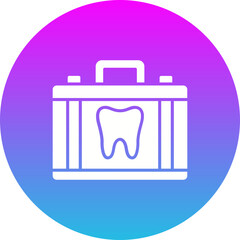 Dental Kit Gradient Circle Glyph Inverted Icon