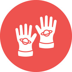 Space Gloves Multicolor Circle Glyph Inverted Icon