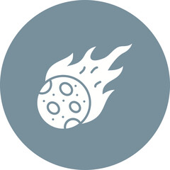 Comet Multicolor Circle Glyph Inverted Icon