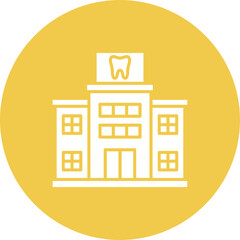 Dental Clinic Multicolor Circle Glyph Inverted Icon