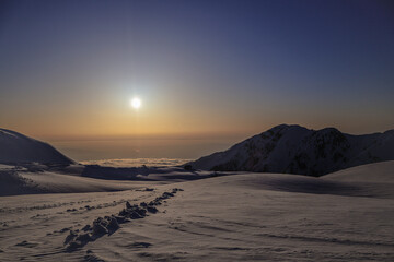 sunset in the mountains