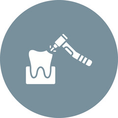 Drilling Multicolor Circle Glyph Inverted Icon