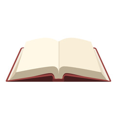 An open book in a thick cover, isolated on a white background.Vector book can be used in bookstore designs, postcards, educational designs.