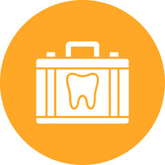 Dental Kit Multicolor Circle Glyph Inverted Icon
