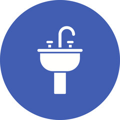 Sink Multicolor Circle Glyph Inverted Icon