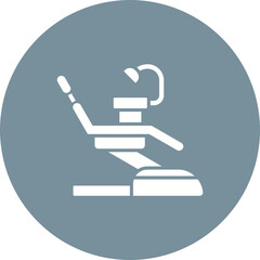 Dentist Chair Multicolor Circle Glyph Inverted Icon