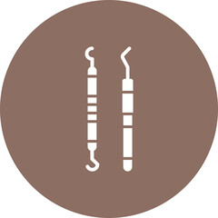 Dental Probe Multicolor Circle Glyph Inverted Icon