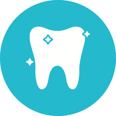 Tooth Multicolor Circle Glyph Inverted Icon