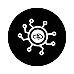 Link, link building, seo icon. Black vector sketch.