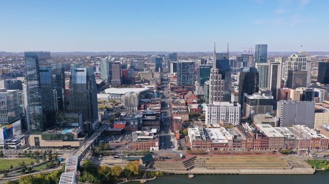 Aerial photo of Downtown Nashville Tennessee