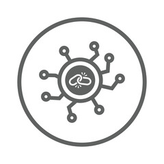 Link, link building, seo icon. Gray vector sketch.