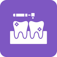 Dental Cleaning Multicolor Round Corner Glyph Inverted Icon