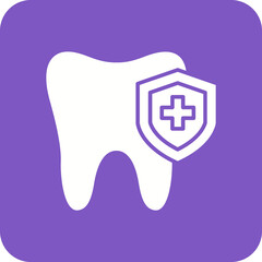 Dental Care Multicolor Round Corner Glyph Inverted Icon